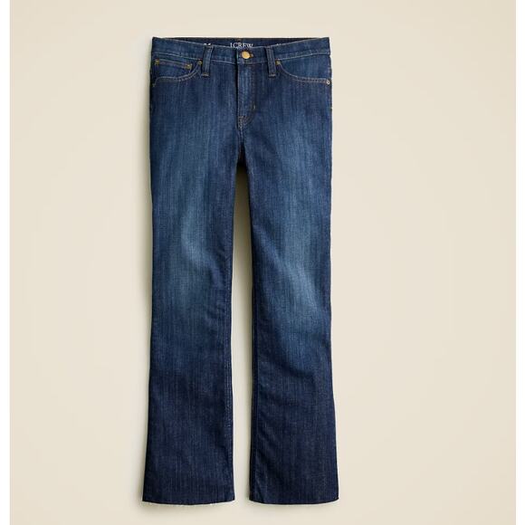 J.Crew 9" Demi-Boot Crop Jean Womens Size 27 Dark Worn Wash Blue Mid Rise Denim - Picture 2 of 7